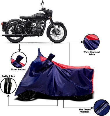 DeepShakshi AUTOMOTIVE Two Wheeler Cover for Royal Enfield(Classic 500, Red, Blue)