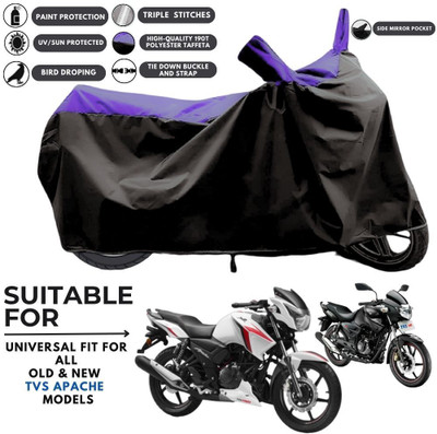 MADAFIYA Two Wheeler Cover for TVS(Apache, Black, Purple)