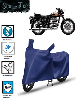 SCOR-TEC Waterproof Two Wheeler Cover for Royal Enfield(Bullet 500, Blue)