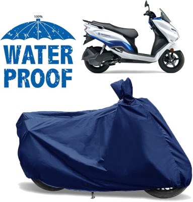 OliverX Waterproof Two Wheeler Cover for Suzuki(Burgman Electric, Blue)