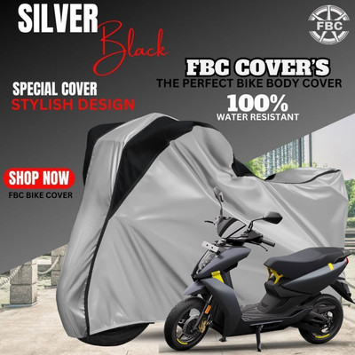 FBC Waterproof Two Wheeler Cover for Ather(450 X, Silver, Black)
