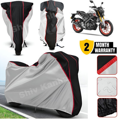 Shiv Kanha Waterproof Two Wheeler Cover for Yamaha(MT 15 New BS6, Silver, Black)
