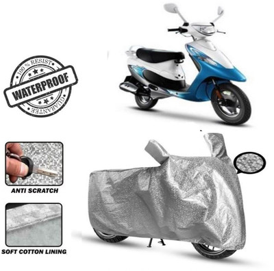 Autoinnovation Waterproof Two Wheeler Cover for TVS(Scooty Pep Plus, Silver)