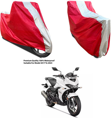 AutoGalaxy Waterproof Two Wheeler Cover for Hero(Xtreme 200S, Silver, Red)