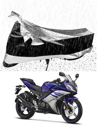MMSSTAR Waterproof Two Wheeler Cover for Yamaha(YZF-R15 V2, Silver, Black)