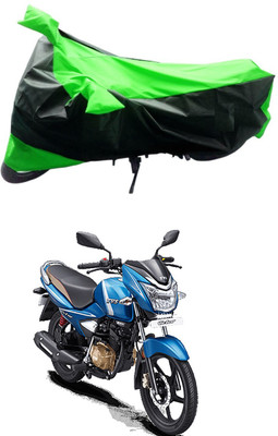 Mdstar Waterproof Two Wheeler Cover for TVS(Victor Premium, Green, Black)