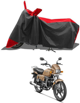 PAGORA Waterproof Two Wheeler Cover for Hero(Splendor Plus, Red, Black)
