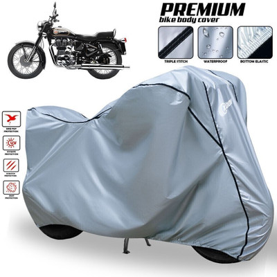 xodi Waterproof Two Wheeler Cover for Royal Enfield(Bullet, Silver, Black)