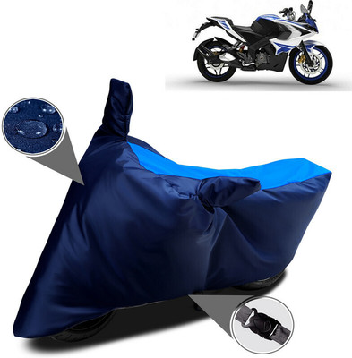 DeepShakshi AUTOMOTIVE Waterproof Two Wheeler Cover for Bajaj(Pulsar RS 200, Blue)