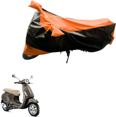 Mdstar Waterproof Two Wheeler Cover for Piaggio(Vespa SXL, Black, Orange)