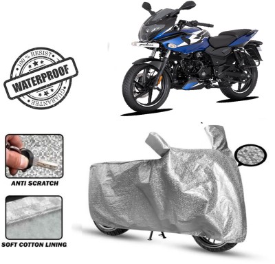 ROYAL AUTO MART Waterproof Two Wheeler Cover for Bajaj(Pulsar 220F, Silver)