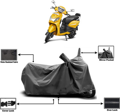 Amexride Two Wheeler Cover for Hero(Pleasure+ 110, Grey)