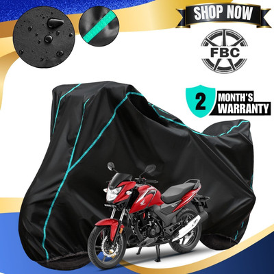 OliverX Waterproof Two Wheeler Cover for Honda(CB Shine SP, Black, Blue)