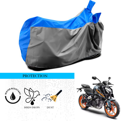 ANTHUB Waterproof Two Wheeler Cover for KTM(250 Duke, Grey, Blue)