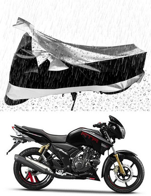Mdstar Waterproof Two Wheeler Cover for TVS(Apache RTR 180, Silver, Black)