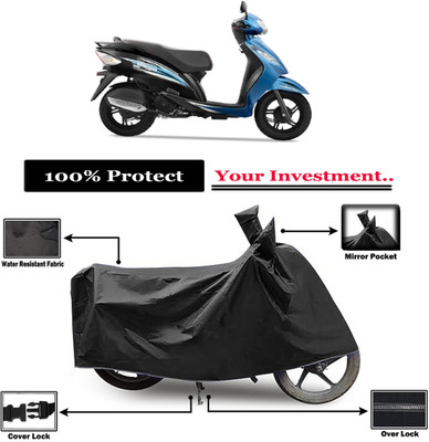 Amexride Two Wheeler Cover for TVS(Wego BS6, Black)