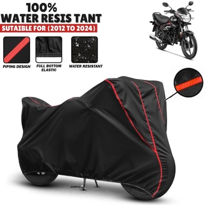 Mwiss Waterproof Two Wheeler Cover for Honda(Shine, Black, Red)