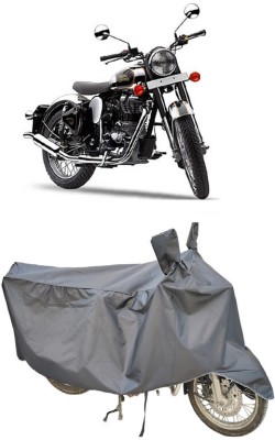 HEMSKAR Waterproof Two Wheeler Cover for Royal Enfield(Classic Chrome, Grey)