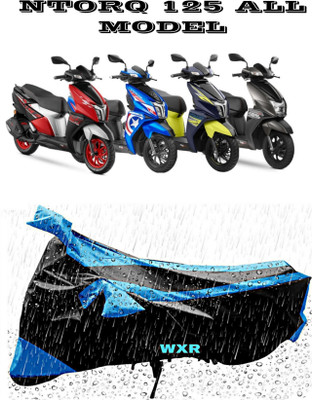WXR Waterproof Two Wheeler Cover for TVS(NTORQ, Black, Blue)