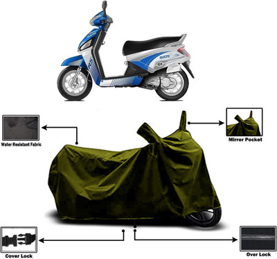 Amexride Two Wheeler Cover for Mahindra(Gusto Electric BS6, Green)