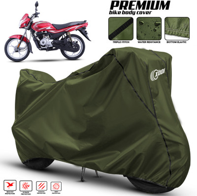 xodi Waterproof Two Wheeler Cover for Bajaj(Platina 100 BS6, Green, Black)