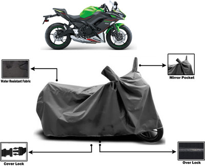 Amexride Two Wheeler Cover for Kawasaki(Ninja 650 bs6, Grey)