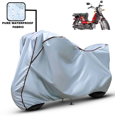 Delphinium Waterproof Two Wheeler Cover for TVS(XL 100 Heavy Duty, Silver, Black)