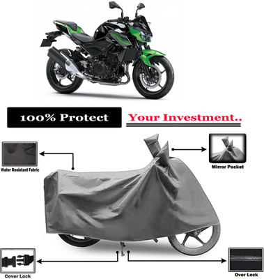 Amexride Two Wheeler Cover for Kawasaki(Z400 BS6, Grey)