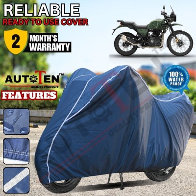 AUTOTEN Waterproof Two Wheeler Cover for Royal Enfield(Himalayan, Blue, White)