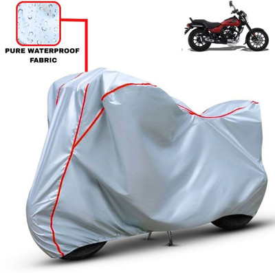 Delphinium Waterproof Two Wheeler Cover for Bajaj(Avenger Street 160, Silver, Red)