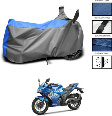 DeepShakshi AUTOMOTIVE Two Wheeler Cover for Suzuki(Gixxer SF 250, Grey, Blue)