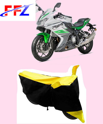 FFZ Waterproof Two Wheeler Cover for Benelli(Imperiale 400, Black, Yellow)