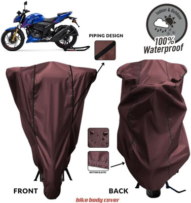 MADAFIYA Two Wheeler Cover for TVS(Apache RTR 200 Fi E100, Maroon, Black)