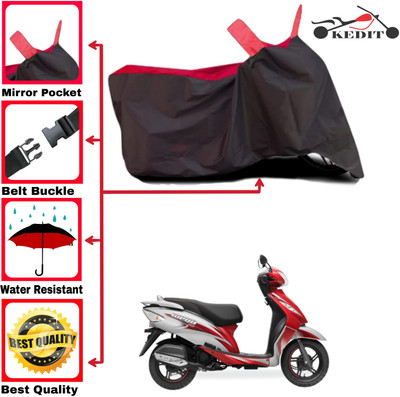 KEDIT Two Wheeler Cover for TVS(Wego, Red, Black)