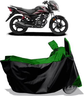 Amexride Two Wheeler Cover for TVS(Victor BS6, Black, Green)