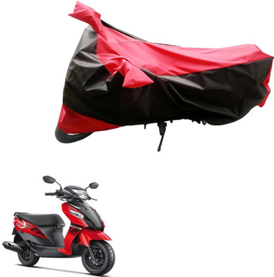 Mdstar Waterproof Two Wheeler Cover for Suzuki(Let's, Black, Red)