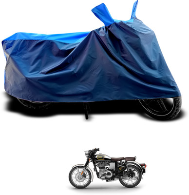 CODOKI Waterproof Two Wheeler Cover for Royal Enfield(Bullet 500, Black, Blue)