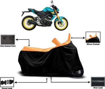 Amexride Two Wheeler Cover for Yamaha(MT 15 New, Orange, Black)