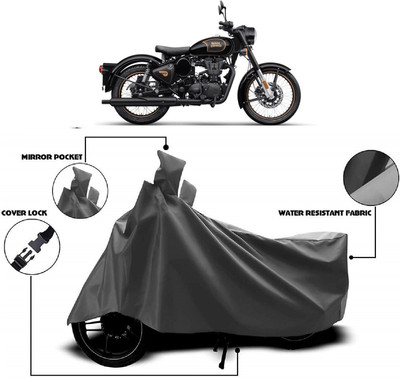 DeepShakshi AUTOMOTIVE Waterproof Two Wheeler Cover for Royal Enfield(Classic 500, Grey)