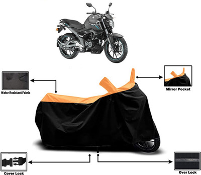 Amexride Two Wheeler Cover for Yamaha(FZ-S Fi Version 3.0, Orange)