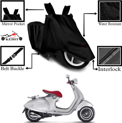 KEDIT Two Wheeler Cover for Vespa(Piaggio Elettrica, Black)