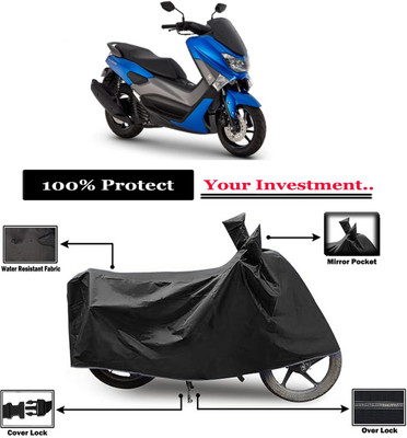 Amexride Two Wheeler Cover for Yamaha(NMax 155 BS6, Black)