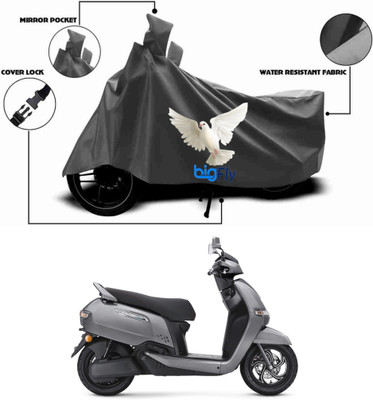 BigFly Two Wheeler Cover for TVS(iQube, Grey)