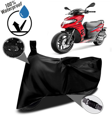 ROYAL AUTO MART Waterproof Two Wheeler Cover for Aprilia(SR 150, Black)