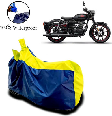 APNEK Waterproof Two Wheeler Cover for Royal Enfield(Classic Stealth Black, Yellow, Blue)
