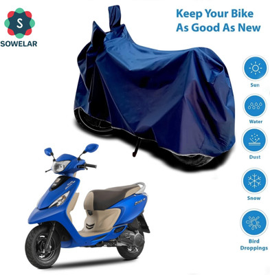 sowelar Waterproof Two Wheeler Cover for TVS(Zest, Blue)