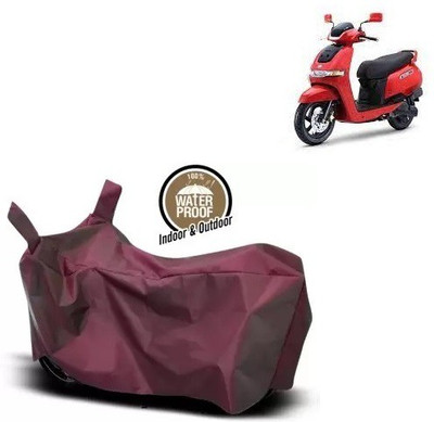 OliverX Waterproof Two Wheeler Cover for TVS(iQube, Maroon)