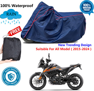 AUTOCAD Waterproof Two Wheeler Cover for KTM(390 Adventure BS6, Blue, Red)