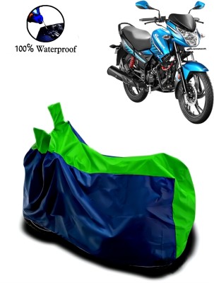 rakku Waterproof Two Wheeler Cover for Hero(Glamour Programmed FI, Green, Blue)