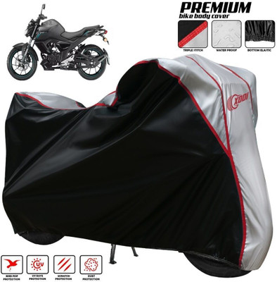 xodi Waterproof Two Wheeler Cover for Yamaha(FZ-S FI, Silver, Black)
